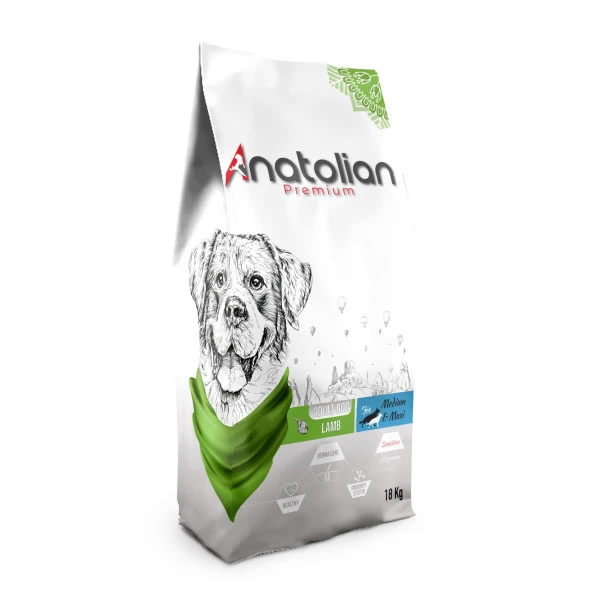 Anatolian Premium Lamb Kuzulu Medium Maxi Yetişkin Köpek Maması 18 Kg A3001 ürün görseli 1