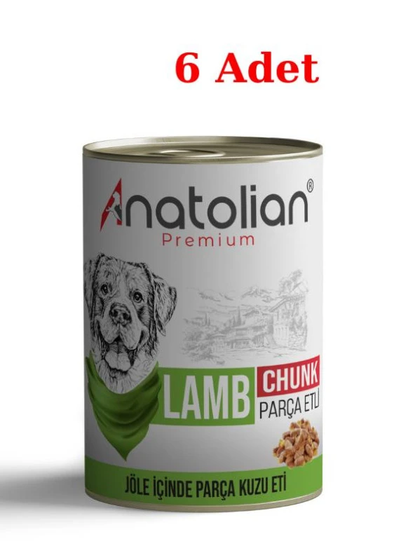 Anatolian Premium Adult Lamb Kuzulu Parça Etli Yetişkin Köpek Konservesi 400 gr x 6 Adet ürün görseli 1