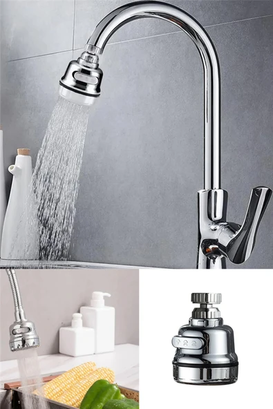 Fonksiyonlu Krom Musluk Başlığı Banyo ve Lavaboya Uyumlu ürün görseli 1