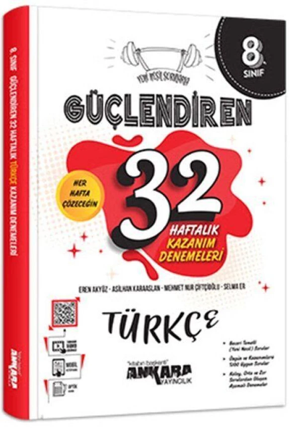 8. Sınıf Türkçe Güçlendiren 32 Haftalık Kazanım Denemeleri Ankara Yayıncılık ürün görseli 1