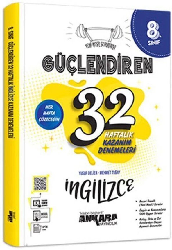 8. Sınıf İngilizce Güçlendiren 32 Haftalık Kazanım Denemeleri Ankara Yayıncılık ürün görseli 1
