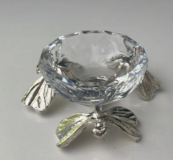 HERA KRİSTAL KÜÇÜK YUSUFCUK  ÇEREZLİK  GÜMÜŞ ürün görseli 1