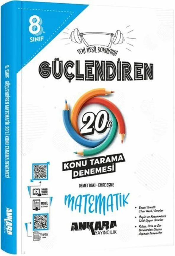 8. Sınıf Matematik Güçlendiren 20 Konu Tarama Denemesi Ankara Yayıncılık ürün görseli 1