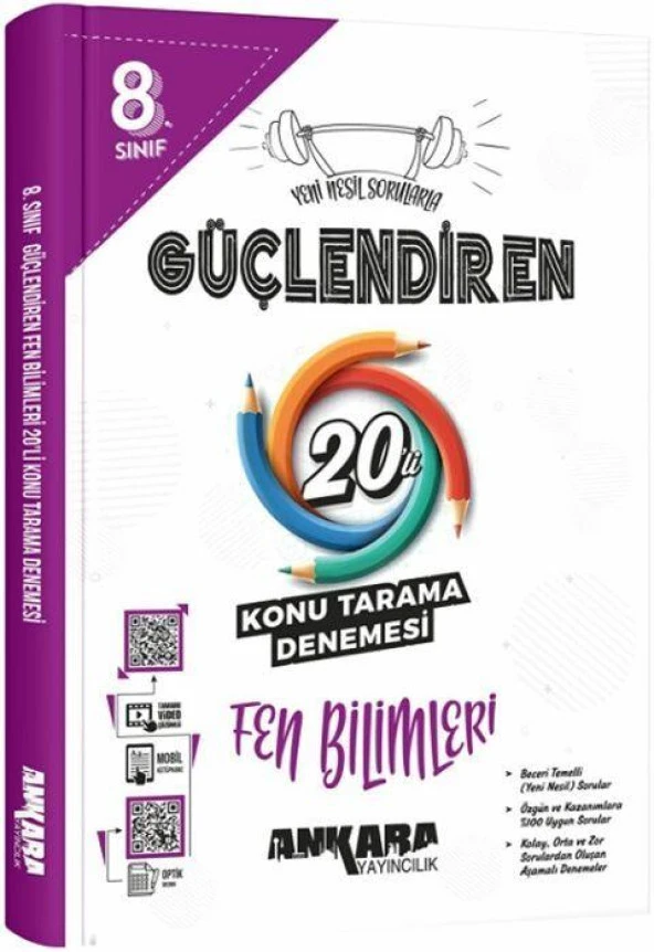 8. Sınıf Fen Bilimleri Güçlendiren 20 Konu Tarama Denemesi Ankara Yayıncılık ürün görseli 1