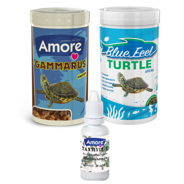 Amore Gammarus 250 Ml Ve Bluefeel Turtle Sticks 250 Ml Kutu, Multivitamin ürün görseli 1