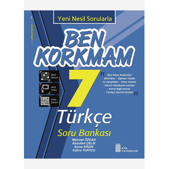 ATA YAYINCILIK 7. Sınıf Ben Korkmam Türkçe Soru Bankası ürün görseli 1