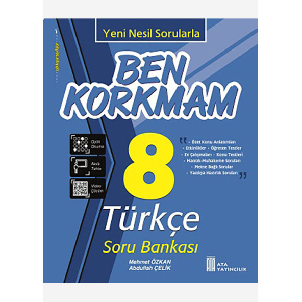 ATA YAYINCILIK 8. Sınıf Ben Korkmam Türkçe Soru Bankası ürün görseli 1