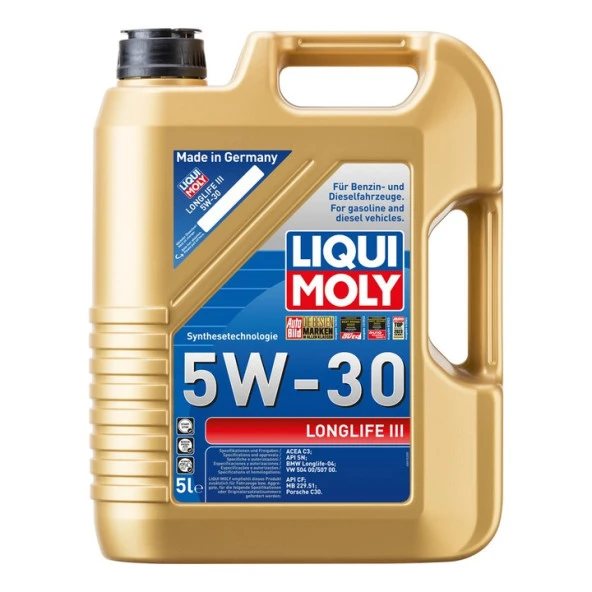 Liqui Moly Longlife III 5W30 Motor Yağı 5 Lt (20822) ürün görseli 1
