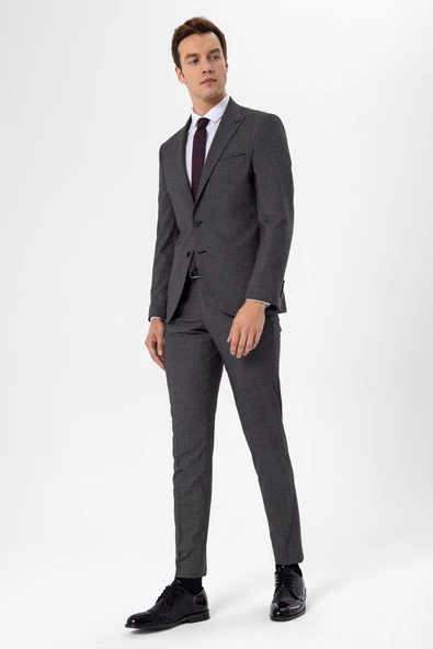 Slimfit Armürlü Takım Elbise - Resim 2