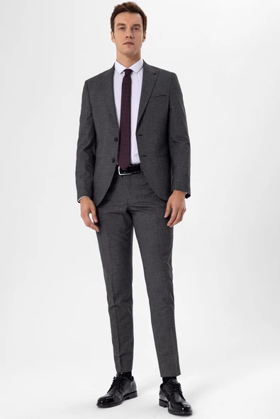 Slimfit Armürlü Takım Elbise - Resim 3