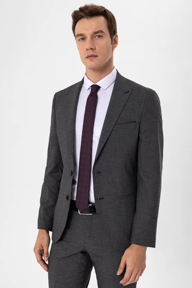 Slimfit Armürlü Takım Elbise - Resim 5
