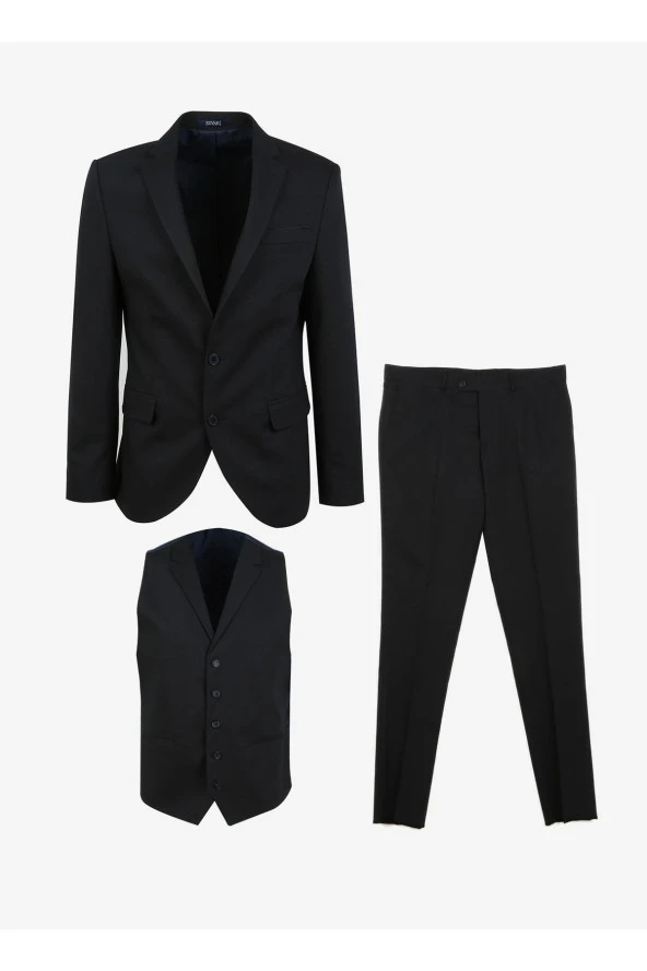 Normal Bel Slim Fit Lacivert Erkek Takım Elbise Tk1020000256 ürün görseli 1