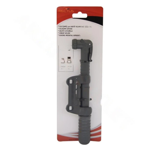 Rectus Mini Bisiklet Pompası Siyah 22CM ürün görseli 1
