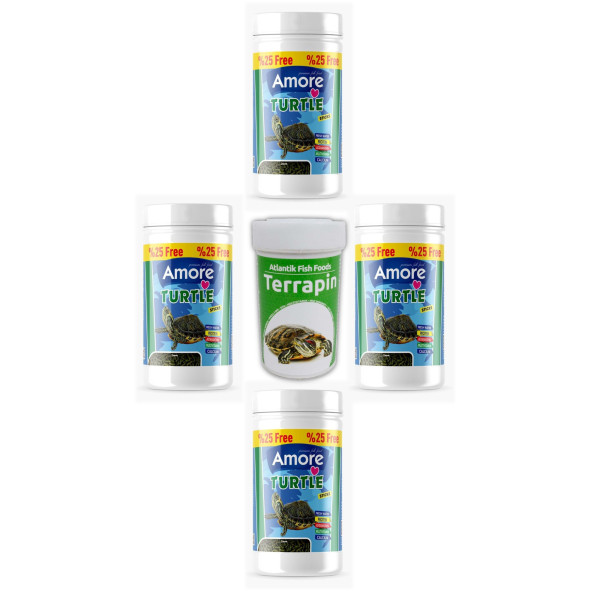 Amore Turtle Green Sticks 4x125 ml Su Kaplumbağası Yüzen Yemi, Terrapin 100ml ürün görseli 1
