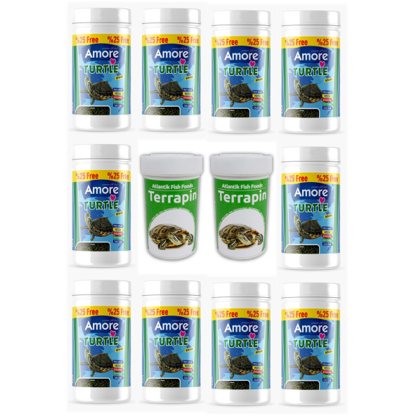 Amore Turtle Calcium Green Sticks 10x125 ml Su Kaplumbağası Yüzen Yemi, Terrapin-100ml ürün görseli 1