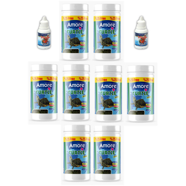 Amore Turtle Green Calcium Sticks 8x125 ml Kalsiyum ve Vitaminli Kaplumbağa Yemi, 2-Berraklaştırıcı ürün görseli 1
