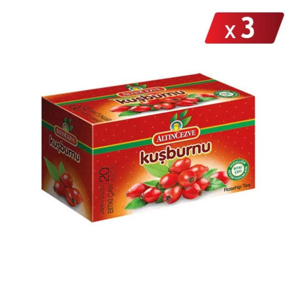 Altıncezve Kuşburnu Bitki Süzen Poşet Çay 20'li - 3LÜ PAKET ürün görseli 1
