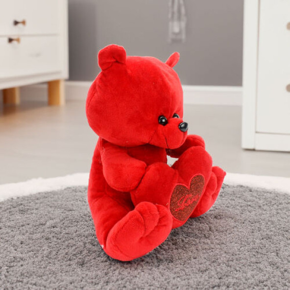 Kalp Tutan Peluş Ayıcık 30CM Kırmızı ürün görseli 1