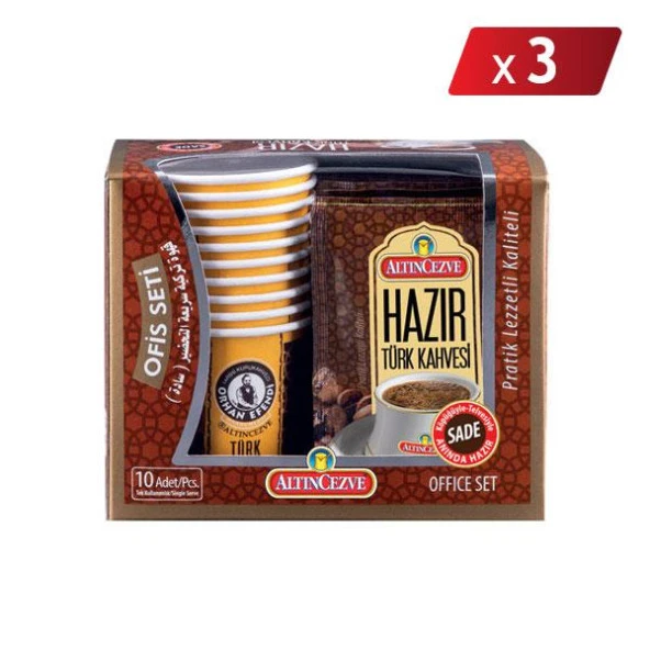 Altıncezve Hazır Türk Kahvesi Ofis Seti Sade 10 x 7 Gr - 3LÜ PAKET ürün görseli 1