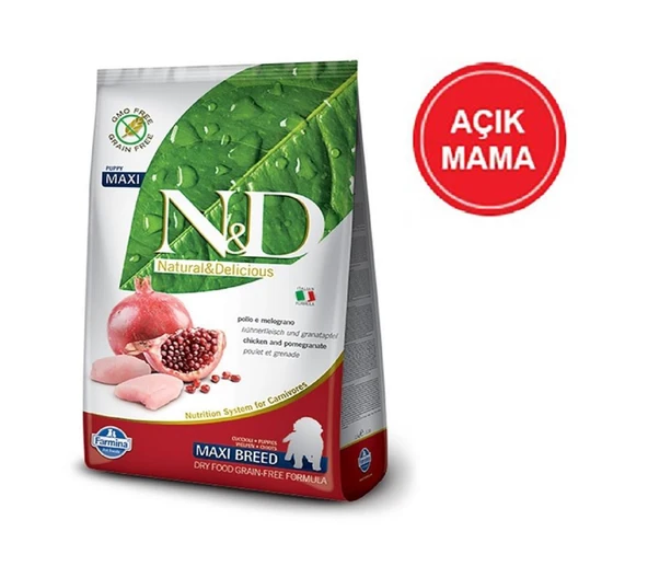 ND Tahılsız Tavuklu Narlı Büyük Irk Yavru Köpek Maması 1 Kg AÇIK ürün görseli 1