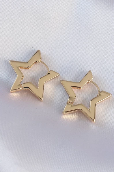 Pirinç Gold Renk Yıldız Küpe TJ-BKP8982 ürün görseli 1