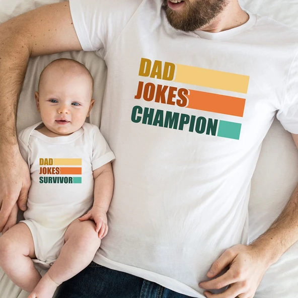 Baba Oğul Dad Jokes Zıbın Tshirt (Tek Ürün Fiyatıdır Kombin Yapmak için 2 Adet Sepete Ekleyiniz) ürün görseli 1