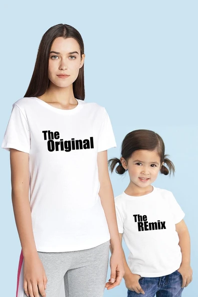 Original Remix Anne Kız & Oğul tişört (TEK ÜRÜN FİYATIDIR KOMBİN YAPMAK İÇİN 2 ADET SEPETE EKLEYİNİZ ürün görseli 1