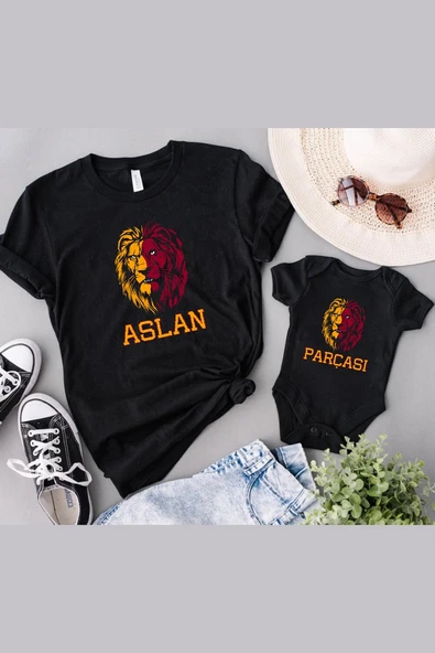 Sarı Kırmızı Aslan Parçası Baba Oğul Kız TEK ÜRÜN FİYATIDIR KOMBİN YAPMAK İÇİN EN AZ 2ADET SEPETE EK ürün görseli 1