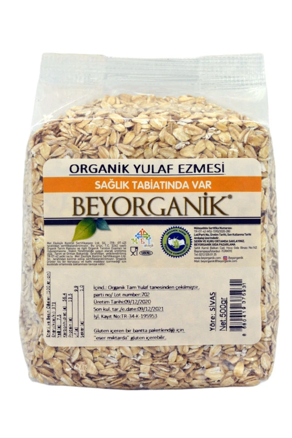 Beyroganik Organik Yulaf Ezmesi 500 g ürün görseli 1