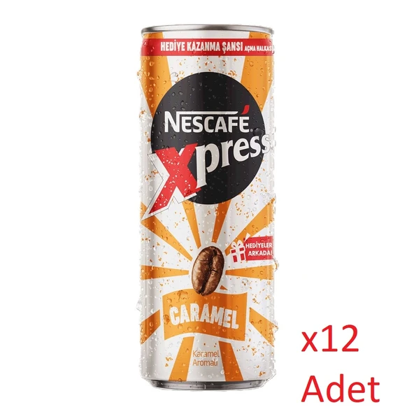 Nescafe Xpress Caramel Kahve Aromalı Sütlü İçecek 250 ml - 12 Adet ürün görseli 1