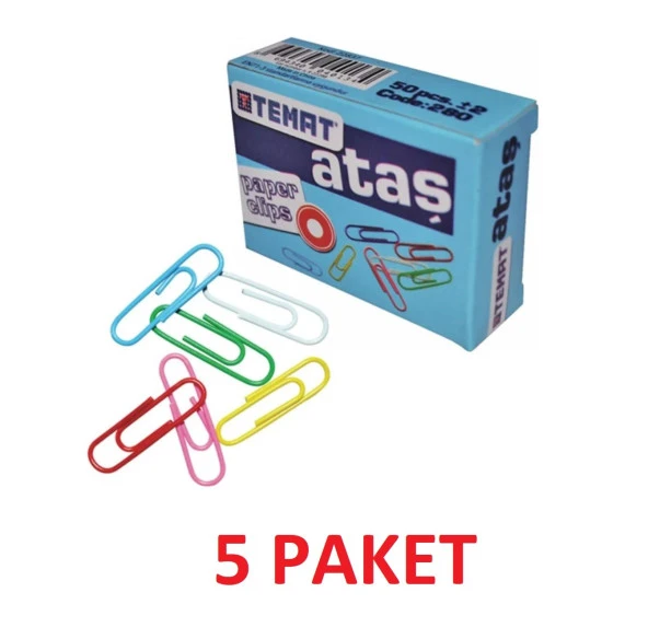 280 Renkli Ataş 28Mm Krt-06052  (5PAKET) ürün görseli 1