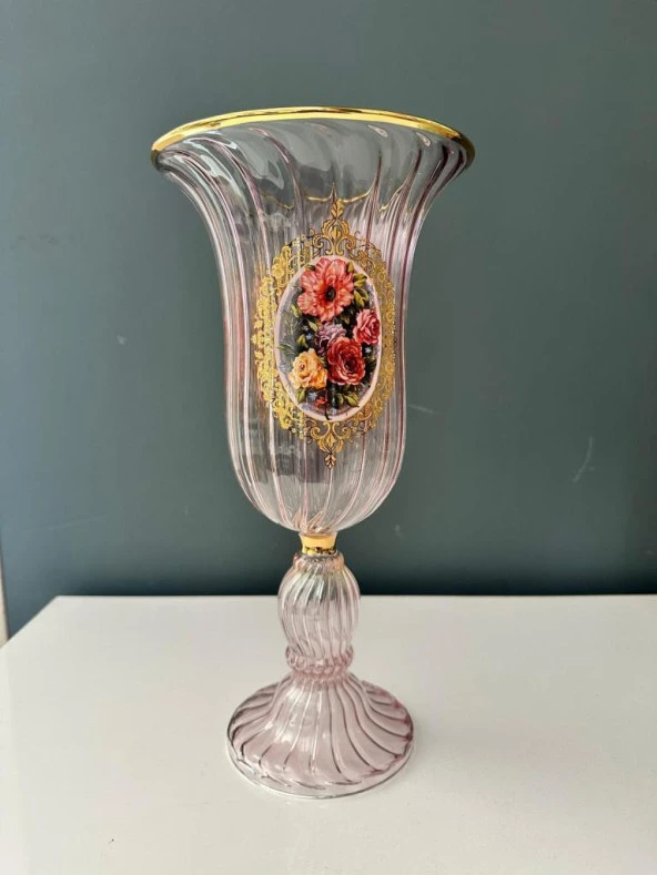 DECORİUM VAZO BÜYÜK ROMANTİCA PEMBE M02503 ürün görseli 1