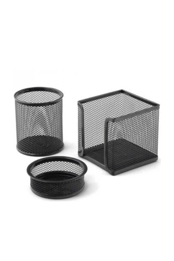 ÜÇLÜ METAL FİLE OFİS SETİ SİYAH/BLACK ürün görseli 1