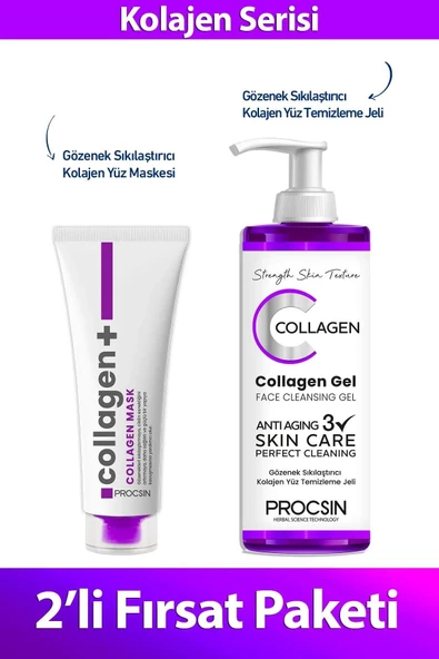 PROCSİN Kolajen Maske ve Temizleme Jeli Paketi ürün görseli 1