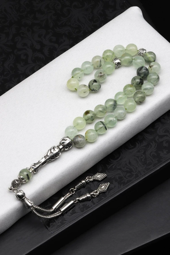 Prehnite Doğal Taş Tesbih 8 mm Küre Kesim ürün görseli 1