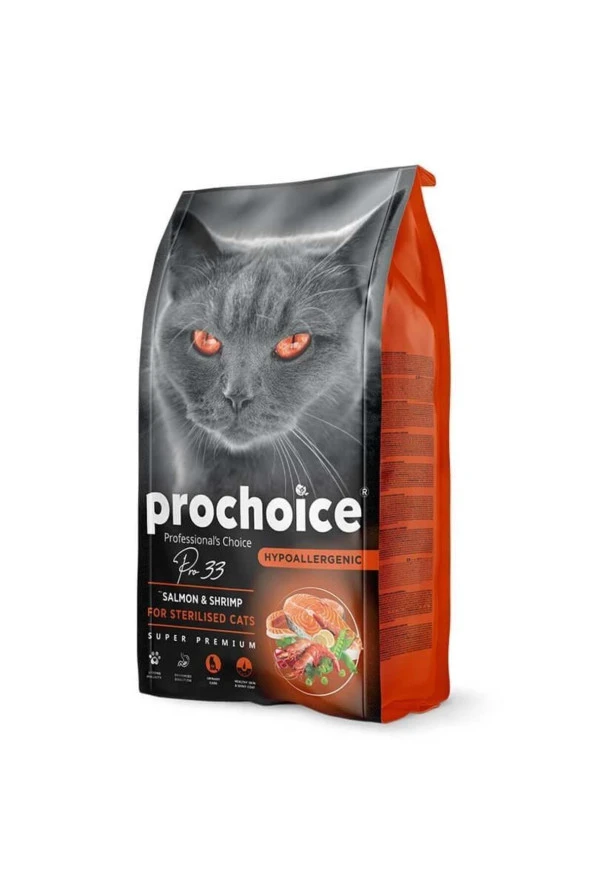 Pro Choice Pro 33 Sterilised Somonlu Karidesli Kedi Maması 2 Kg ürün görseli 1