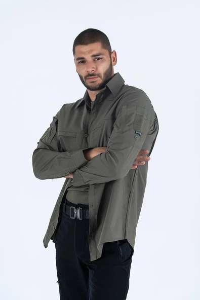 Combat Tactical Outdoor Taktik Gömlek Fermuar Cepli Koruma Swat Gömlek - 420 ürün görseli 1