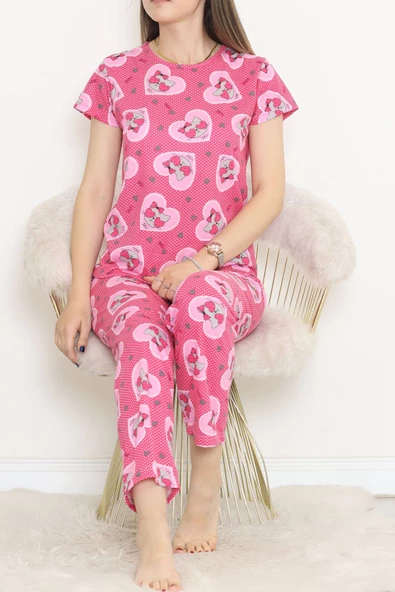 Desenli Pijama Takımı Fuşya - 130.1287. ürün görseli 1