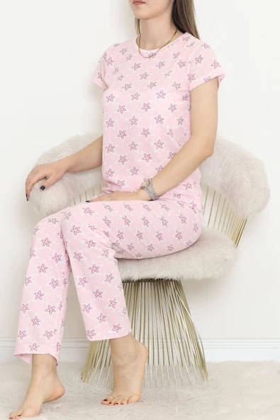 Desenli Pijama Takımı Pembelibeyaz - 130.1287. ürün görseli 1