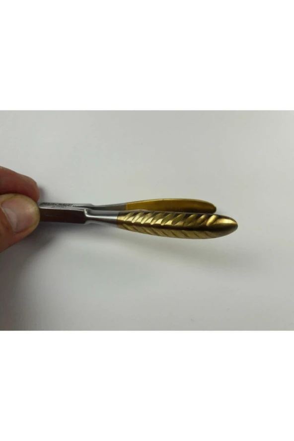 Haırcraft Hc00507 Tırnak Pensi Çelik Yarım Sarı 12 cm Kalın Desenli ürün görseli 1