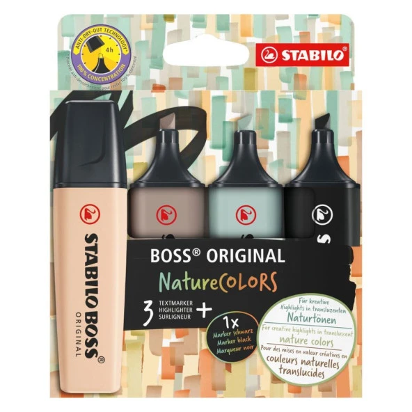 Stabilo Boss Nature Colors 4 Renk 70 4 2 5 Yeni Doğal Renkler Serisi ürün görseli 1