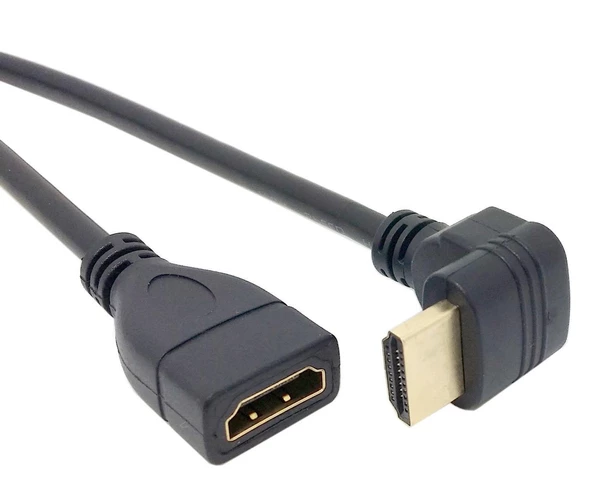 HDMI Dişi Erkek Uzatma Aparatı 90 Derece Dirsek Kablosu 50 cm 4666 ürün görseli 1
