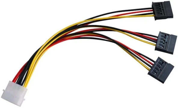 Üçlü 3 Port ide Molex Sata Power Hdd 4 pin Güç Kablosu 5101 ürün görseli 1