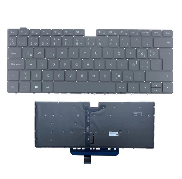 Huawei D14 Intel 2019 Notebook Klavyesi - Siyah - TR - Işıklı - Resim 4