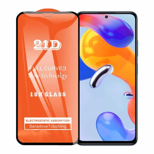 Xiaomi Redmi Note 11 Pro Ekran Koruyucu 21D Tam Kaplayan Kırılmaz Cam Kavisli ürün görseli 1