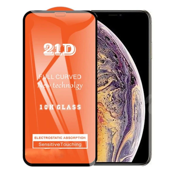 iPhone Xs Max Ekran Koruyucu 21D Tam Kaplayan Kavisli ürün görseli 1