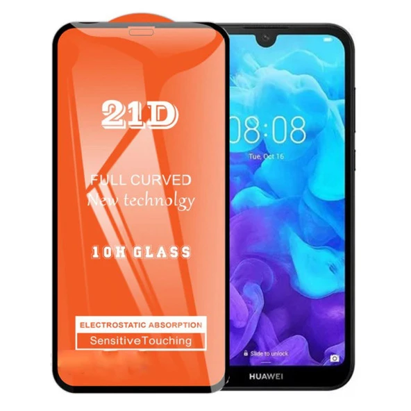 Huawei Y5 2019 Ekran Koruyucu 21D Tam Kaplayan Kavisli ürün görseli 1