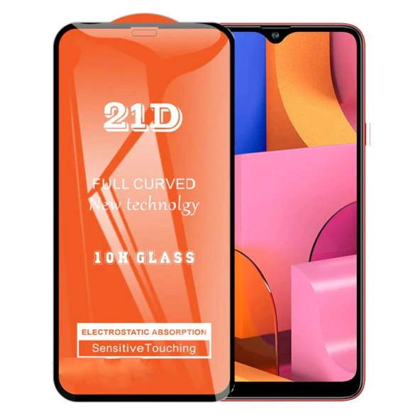 Samsung A20S Ekran Koruyucu 21D Tam Kaplayan Kavisli ürün görseli 1