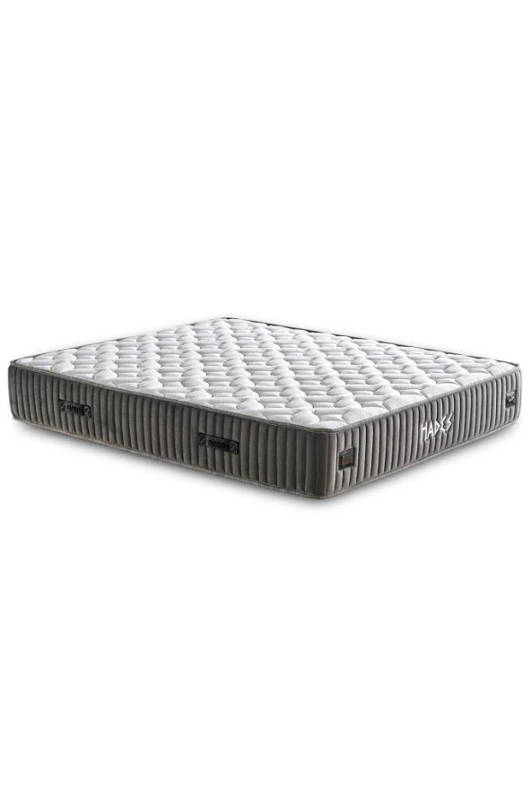 Hades Yatak 150x200 cm Çift Kişilik 30 cm Kalınlığında Paket Yaylı Lüks Yatak Orta Sert Gri Kumaş ürün görseli 1