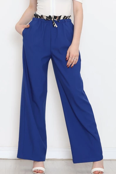 Beli Lastikli Palazzo Pantolon Saks1 - 20866.683. ürün görseli 1